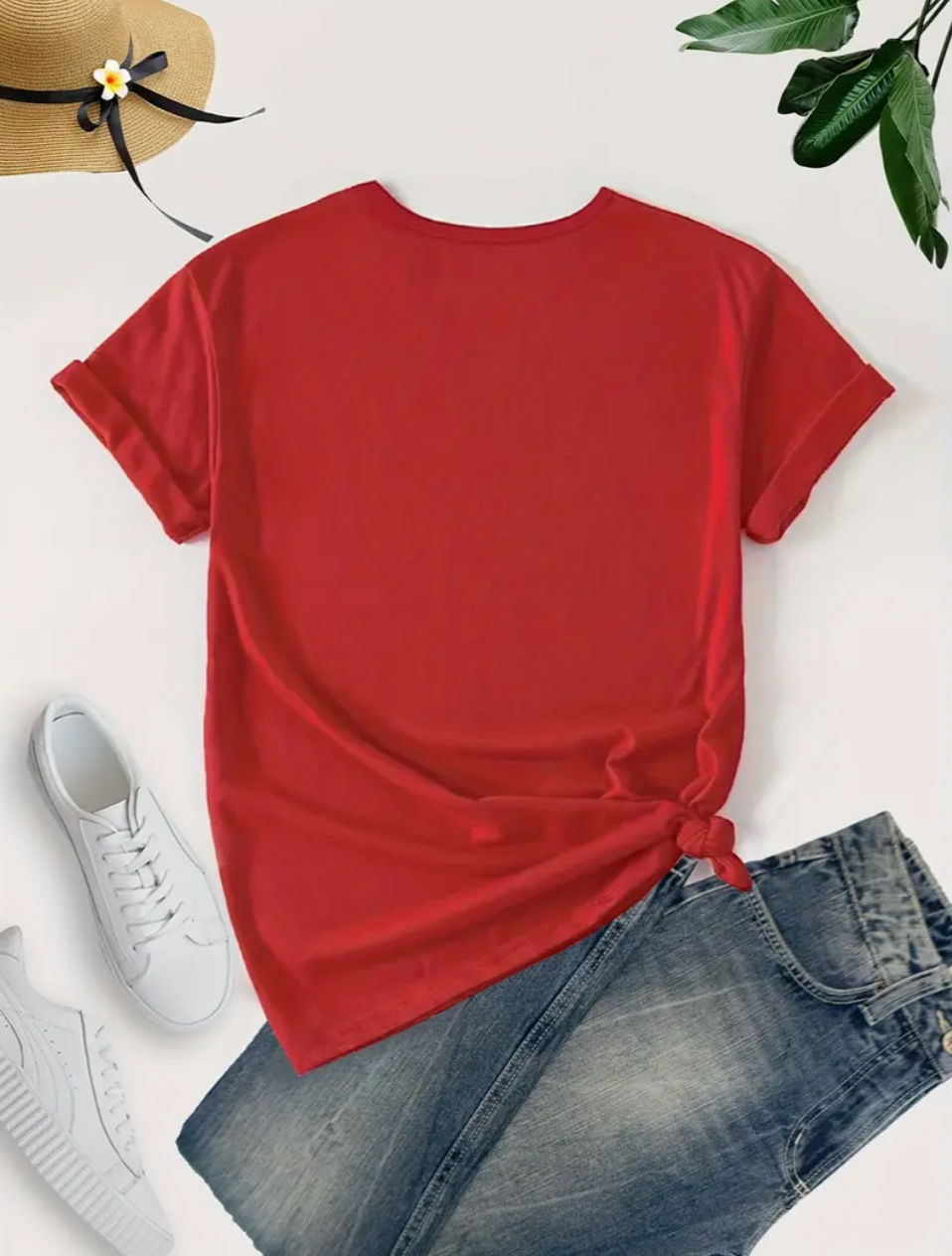 Custom Pet Print Summer T-shirts Red