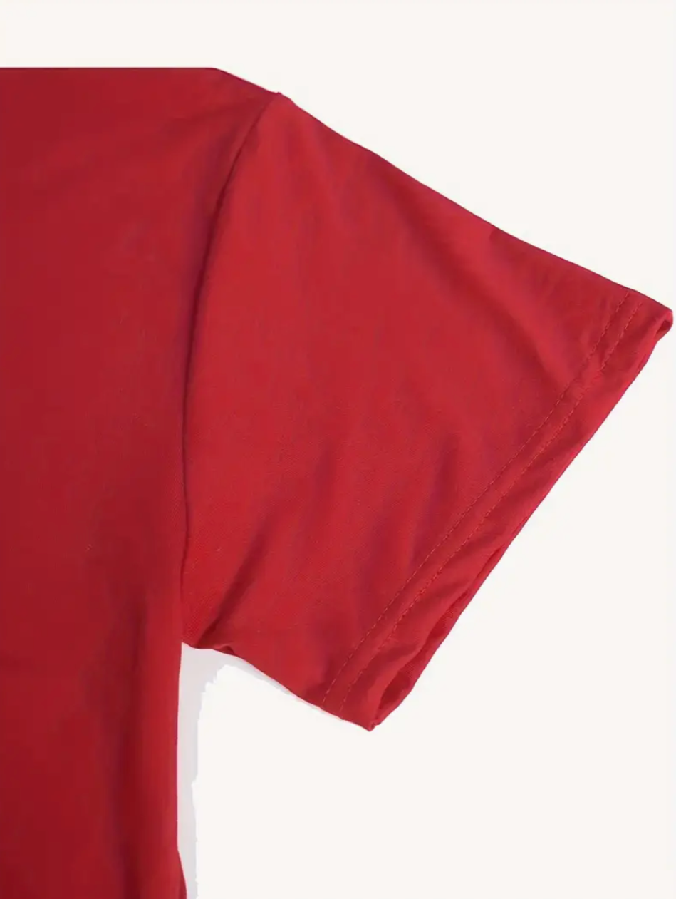 Custom Pet Print Summer T-shirts Red