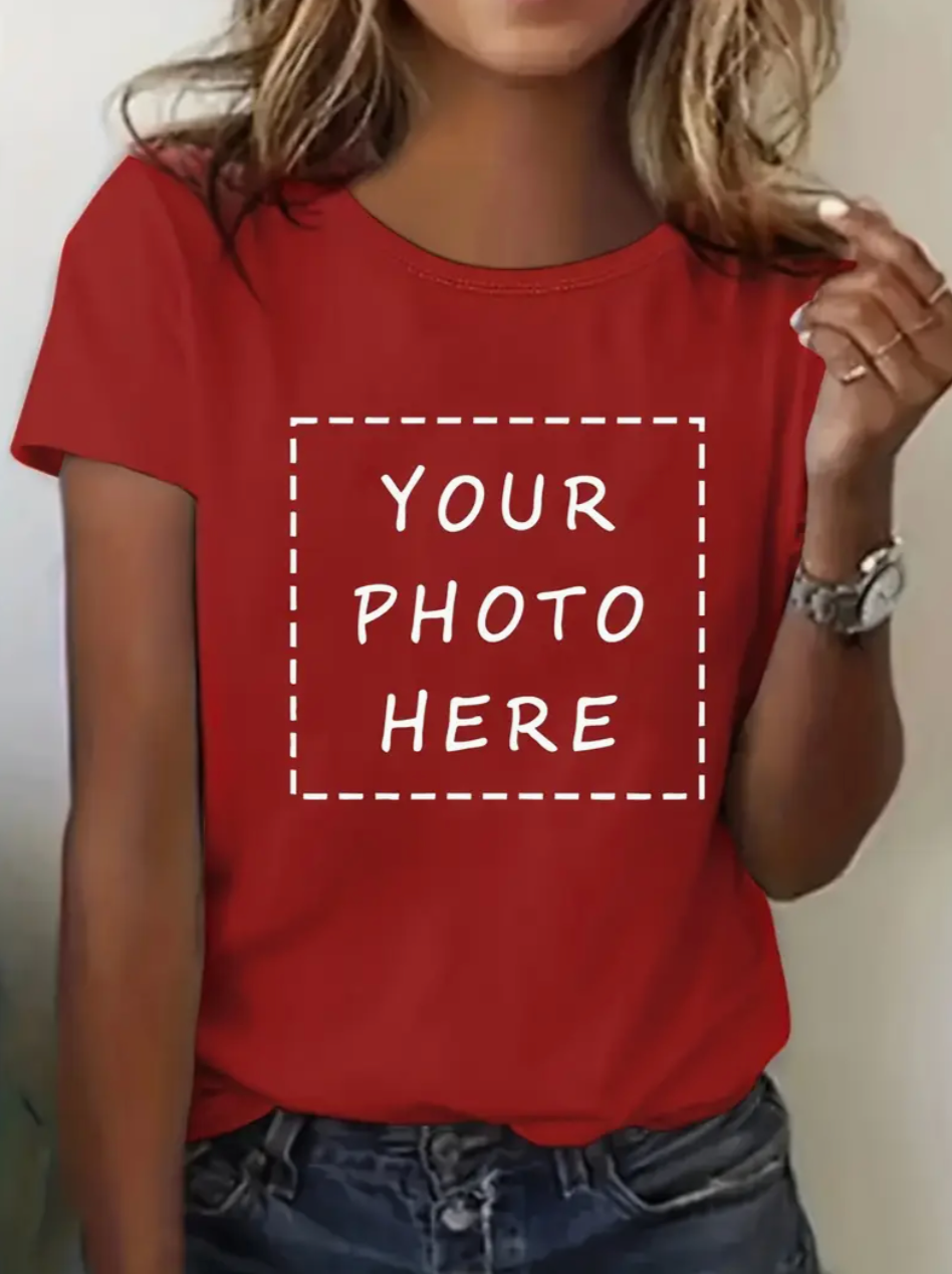Custom Pet Print Summer T-shirts Red