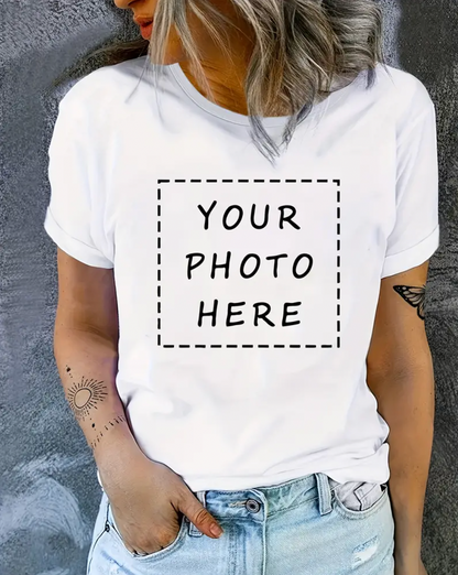 Short Sleeve White T-shirt With Custom Print White
