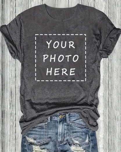Custom Pet Print Summer T-shirts Dark Grey