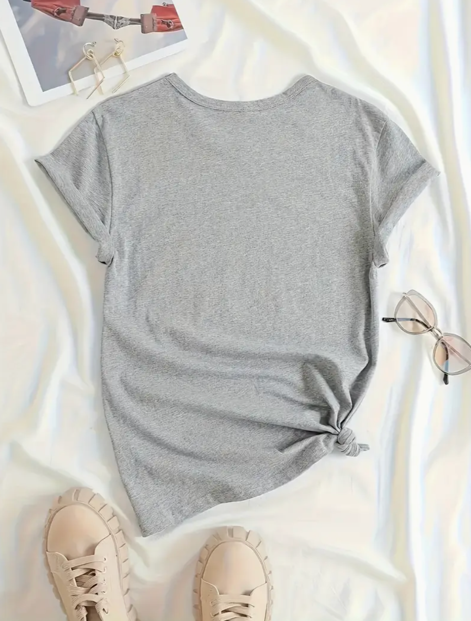 Custom Pet Print Summer T-shirt Grey