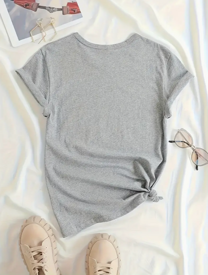 Custom Pet Print Summer T-shirt Grey