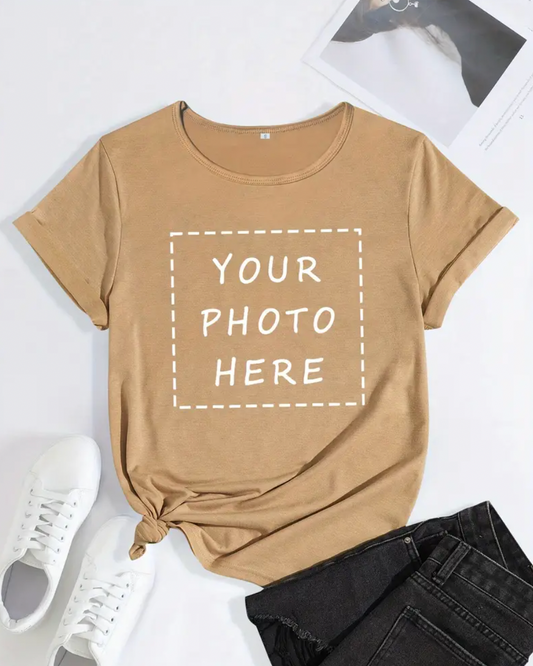 Custom Pet Print Summer T-shirts Earth-Yellow