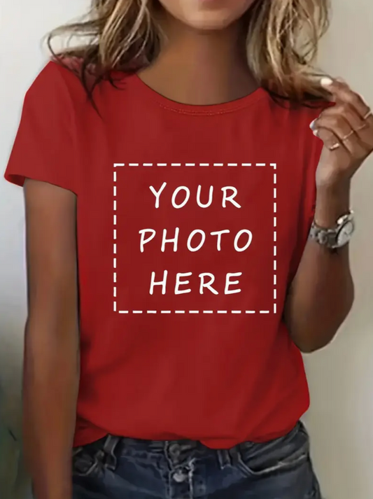 Custom Pet Print Summer T-shirts Red